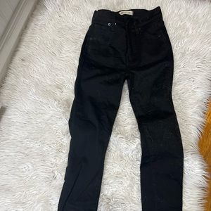 Womens Madewell black stretch skinny jeans Size 23 10”rise